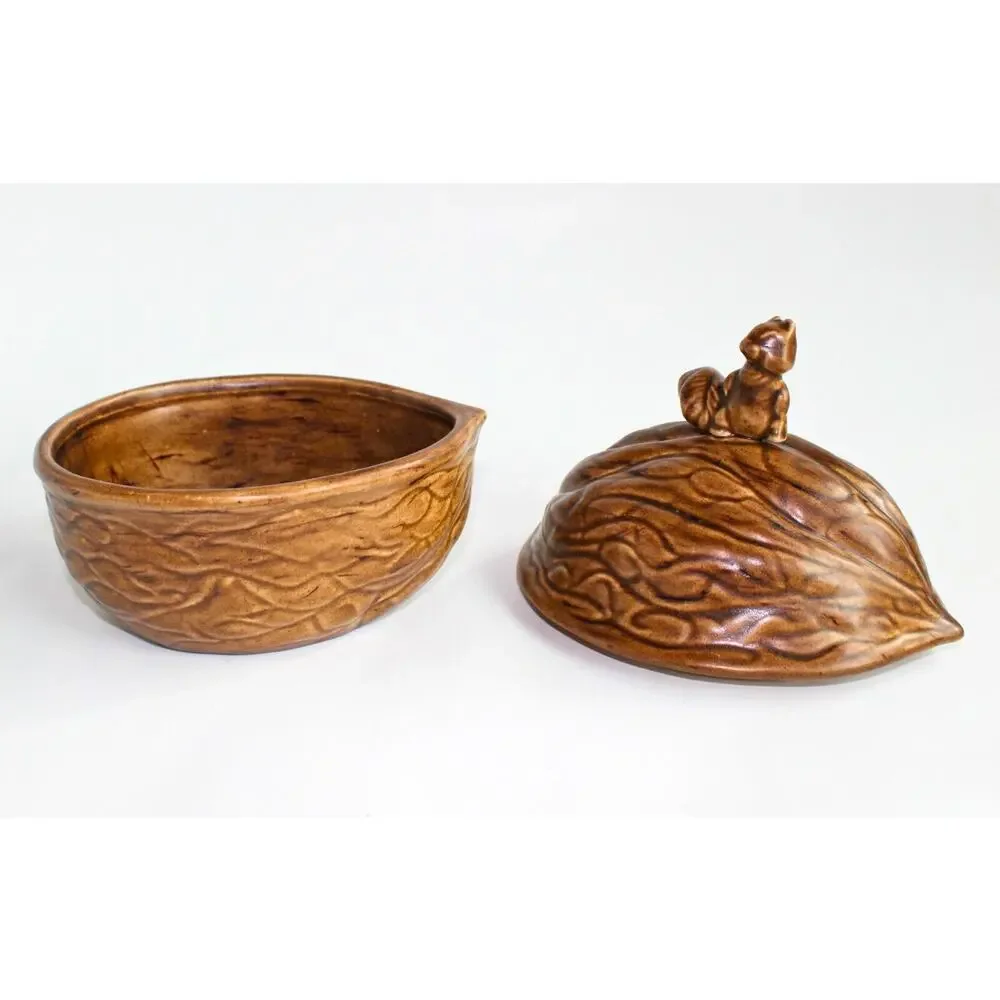 Covered Trinket Dish Catchall Cottagecore Boho Squirrel Artist Signed